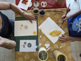 atelier encre végétales avec les enfants à ADN Laine 71220 Pressy sous dondin
