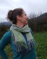 Echarpe tissée pendant le stage de tissage ADN Laine 71220 Pressy Sous Dondin en Sud Bourgogne